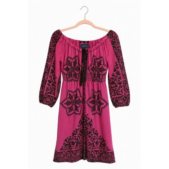 Max Edition Boho Peasant Dress – Size Medium – Purple & Black Floral Paisley - Picture 1 of 8